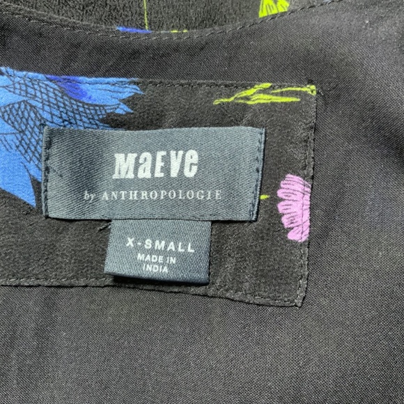 ANTHROPOLOGIE MAEVE 100% Silk Fully Lined Mini Dress Flare Sleeves US Sz XS - Picture 4 of 9